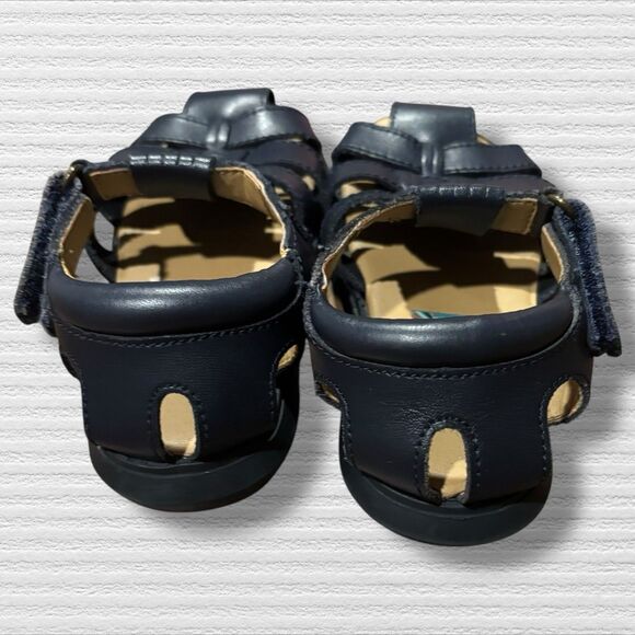 Scott David Toddler Boy Sandals 8M Navy Leather Fisherman Sailor Style - Picture 6 of 10
